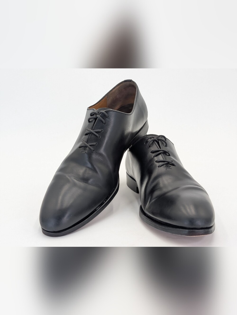 Magnanni Black Leather Oxford Dress Shoes - Picture 5 of 17